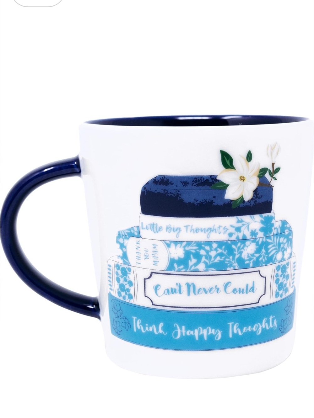 Draper James Blue White Book Stack Coffee Tea Cocoa Mug